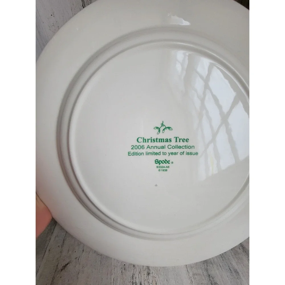 Vintage 12‎ Spode xmas tree berry plate home decor Mistletoe